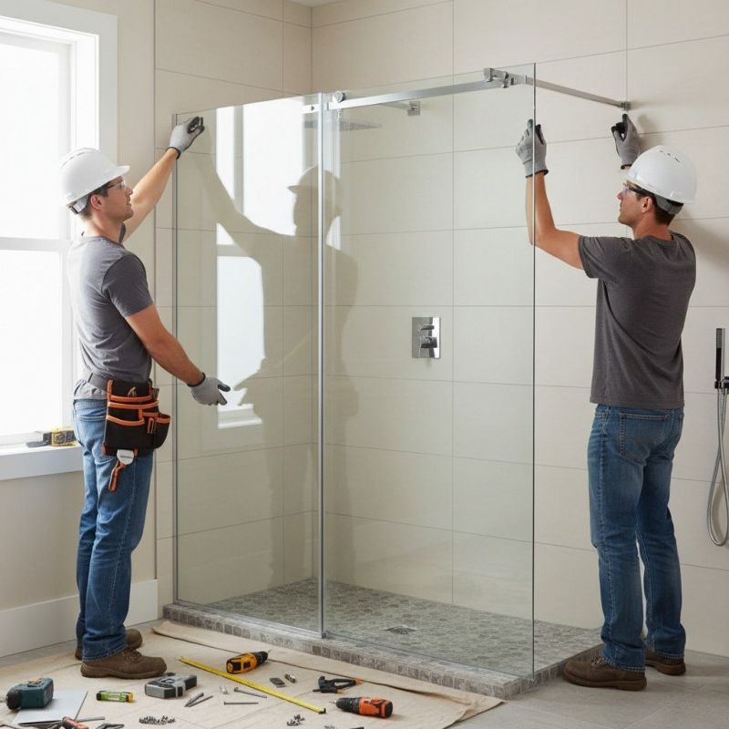 Local Glass Shower Door Installation pros at work
